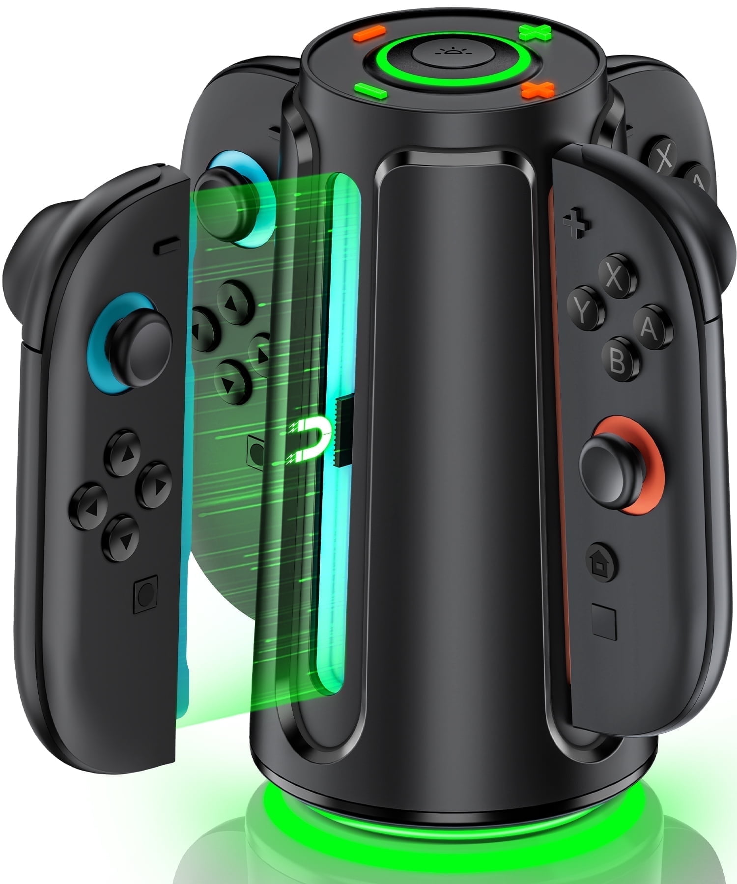 QQV Switch 2 Controller Charger, Switch 2 Accessories for Nintendo Switch 2 Joy-Cons Controllers, Switch 2 Charging Dock with 4 in 1 Fast Charger Station, Magnetic & Weighted Base, LED Indicators