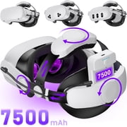 Battery Head Strap 7500mAh Compatible with Oculus Meta Quest 3S/3/2, QQV VR Headset Accessories for Quest 3 Headstrap