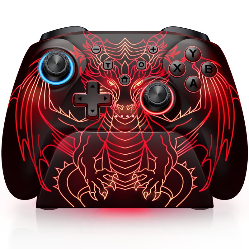 Wireless Gaming Controller for PC, QQV Phone Controller for iOS/Android/Switch2/1/OLED with Charging Dock