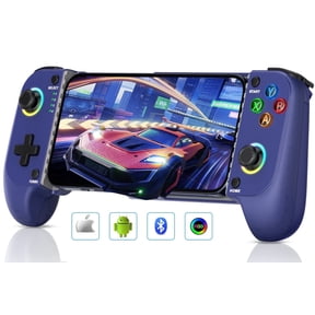 Mobile Gaming Controller for iPhone & Android, QQV Wireless Phone Controller with RGB, Programmable Back Buttons, Extendable Design,Blue
