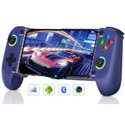 Mobile Gaming Controller for iPhone & Android, QQV Wireless Phone Controller with RGB, Programmable Back Buttons, Extendable Design,Blue