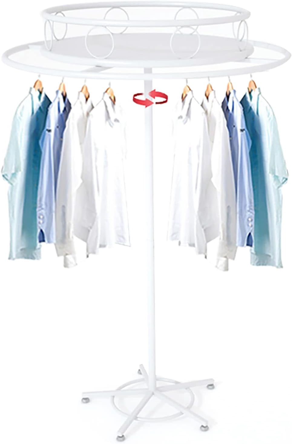 QQXX Metal Clothing Rack with Round Topper,freestanding Round Clothes ...