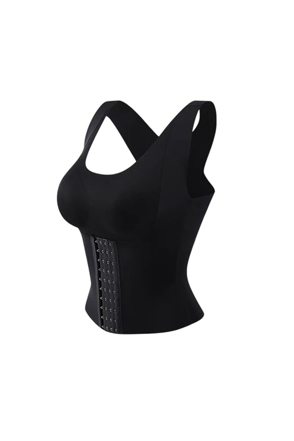 Built-In Bra Posture Corrector Shapewear Corset Top For Women, Tummy Control Shapewear Women, Plus Size Adjustable Hook Waist Trainer For Daily Wear, Office And Postpartum Use