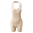 thumbnail image 1 of QQZ Halter Open Back Shapewear Bodysuit For Women, Ribbed Tummy Control Butt Lifter Mid Thigh Shaper For Backless Outfits Daily Wear, 1 of 9