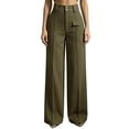thumbnail image 1 of QQZ High Waist Wide Leg Corduroy Pants For Women, Button Fly Front Seam Casual Palazzo Pants, Office Daily Weekend Outfits, 1 of 8