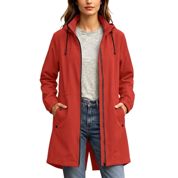 QQZ Long Tunic Oversized Hooded Zip Up Cardigan For Women, Long Sleeve Wind Resistant Cardigan Sweaters For Women, Lightweight Fall Outfits For Travel Business Casual Outdoor Daily Wear