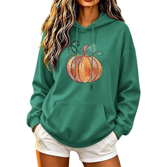 QQZ Oversized Hoodie Halloween Sweatshirts For Women, Ghost Pumpkin Boo Graphic Womens Halloween Shirts For Pumpkin Patch Halloween Party Casual Daily Wear