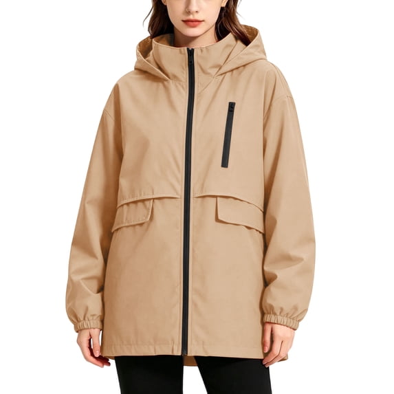 QQZ Oversized Hooded Zip Up Cardigan For Women, Long Sleeve Windproof Cardigan Sweaters For Women, Lightweight Fall Outfits For Travel Business Casual Outdoor Daily Wear