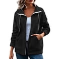 thumbnail image 1 of QQZ Oversized Zip Up Sweatshirt Women, Long Sleeve Hooded Cardigan Sweaters For Women, Lightweight Cardigans For Women Trendy, Fall Travel Business Casual Daily Outfits, 1 of 9
