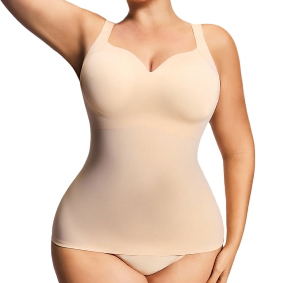 QQZ Sleeveless Seamless Shapewear Bodysuit For Women, Tummy Control Butt Lifter Plus Size Shapewear Women For Daily Wear Under Dresses