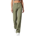 thumbnail image 1 of QQZ Straight Leg Dress Pants For Women, Mid Rise Button Zip Casual Work Trousers, Office Daily Commute Travel Outfits, 1 of 9