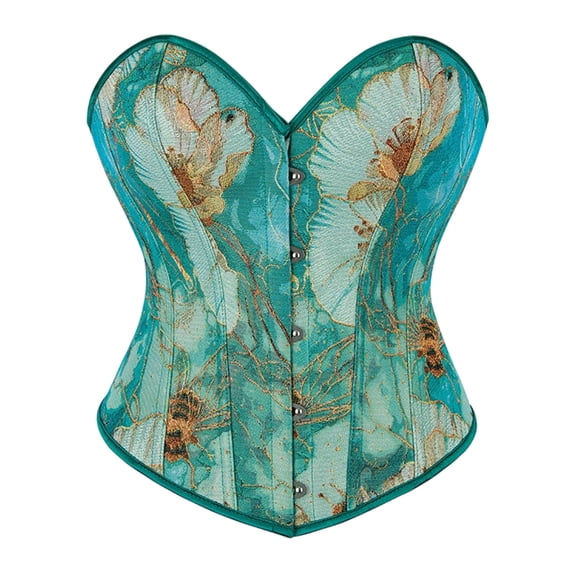 QQZ Strapless Sweetheart Floral Tapestry Boned Corset Top For Women, Tummy Control Shapewear Women, Plus Size Strapless Corset For Cosplay, Renaissance Events And Themed Parties