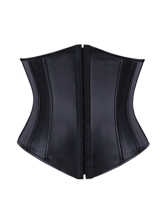 Underbust Faux Leather Waist Cincher Corset For Women, Tummy Control Shapewear Women, Plus Size Corset Top For Waist Training, Cosplay And Daily Inner Layering