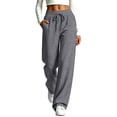 thumbnail image 1 of QQZ Wide Leg Joggers Pants For Women, Solid Flowy Palazzo Womens Pants Drawstring Waist Casual Pants For Daily Workout Beach Outfits, 1 of 9