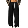 thumbnail image 1 of QQZ Wide Leg Palazzo Pants For Men, Elastic Drawstring Corduroy Casual Pants For Daily Walking Travel Weekend Wear, 1 of 9