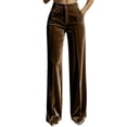 thumbnail image 1 of QQZ Wide Leg Palazzo Pants For Women, High Waisted Velvet Flowy Dress Pants With Pockets, 1 of 7