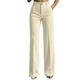 thumbnail image 1 of QQZ Wide Leg Palazzo Pants For Women, High Waisted Waffle Knit Flowy Dress Pants With Pockets, 1 of 7