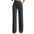 thumbnail image 1 of QQZ Wide Leg Palazzo Pants For Women, High Waisted Waffle Knit Flowy Dress Pants With Pockets, 1 of 7