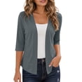 thumbnail image 1 of QQZ Women Cardigan Sweaters Lightweight Knit Cropped Cardigans Trendy 3/4 Sleeve Shrug Bolero Lightweight Cardigans For Women, S-2XL Women’s Jackets Fall Long Sleeve, 1 of 7
