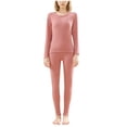 thumbnail image 1 of QQZ Women's Thermal Underwear Long John Set, Round Neck Base Layer Top & Full Length Leggings, Moisture-Wicking Heat Retention Outfit for Cold Weather Skiing Layering Warmth, 1 of 5