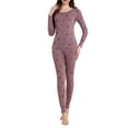 thumbnail image 1 of QQZ Women's Thermal Underwear Long John Set, Round Neck Printed Base Layer Top & Leggings, Moisture-Wicking Heat Retention Suit for Cold Weather Skiing Layering Warmth, 1 of 4