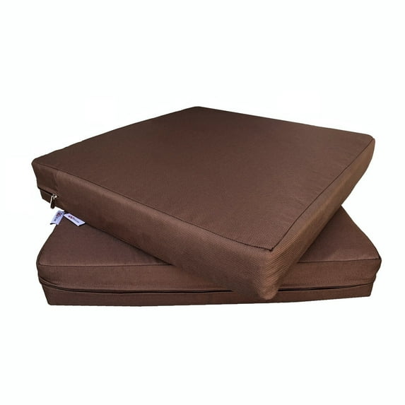 QQbed 2 Pack Washable 24"X22"X4" Memory Foam Platform Set Cushions for Outdoor Patio Seats