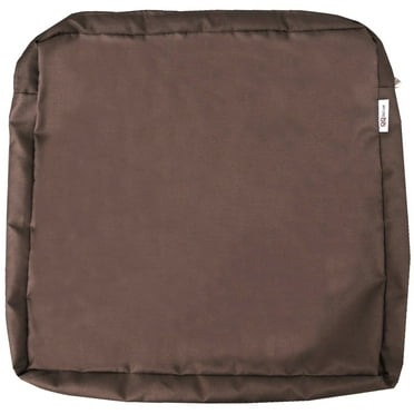 QQbed 4 Pack Brown 24"x22"x4" Washable Covers for Outdoor Patio Seat Pillow Cushions