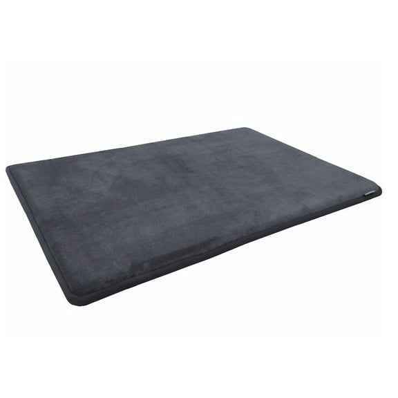 QQbed 48"x30" Gray Coral Fleece Memory Foam Non-Slip Mat for Home, Kitchen, Baths, Pets, Activities