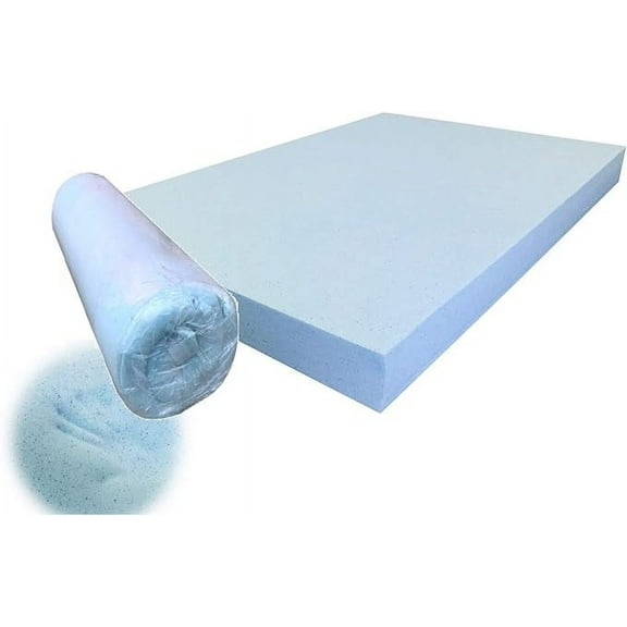 QQbed Memory Foam 47" Length x 29" Width x 4" Height Soft Firm Upholstery Cushion Pad Blue Cooling