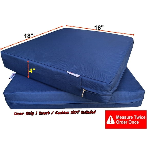 QQbed Outdoor 4 Pack Deep Seat Chair Cushion Covers 18"X16"X4" Navy Color, Machine Washable