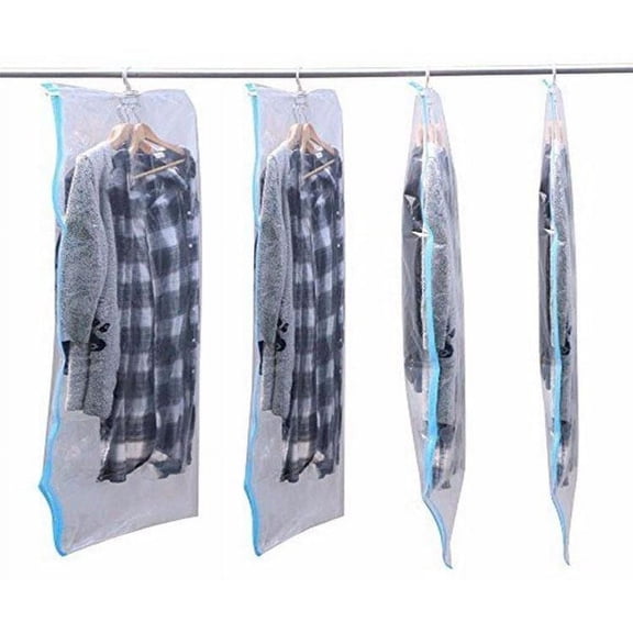QQbed XL 40 Pack Double Seal Waterproof Hanging Vacuum Storage Bags with Hook 47"x28" (120x70cm) Reduces Size by up to 80%