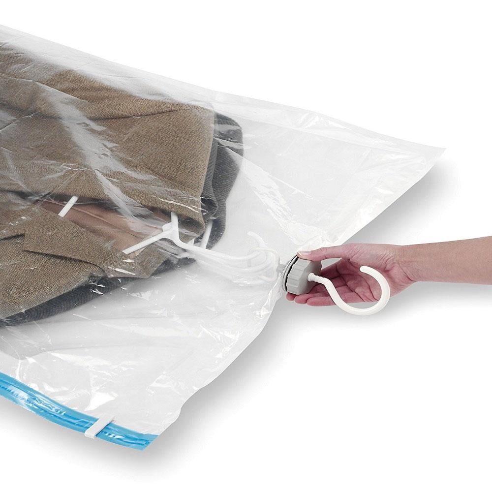 QQbed XL 5 Pack Double Seal Waterproof Hanging Vacuum Storage Bags with Hook 47"x28" (120x70cm) Reduces Size by up to 80%