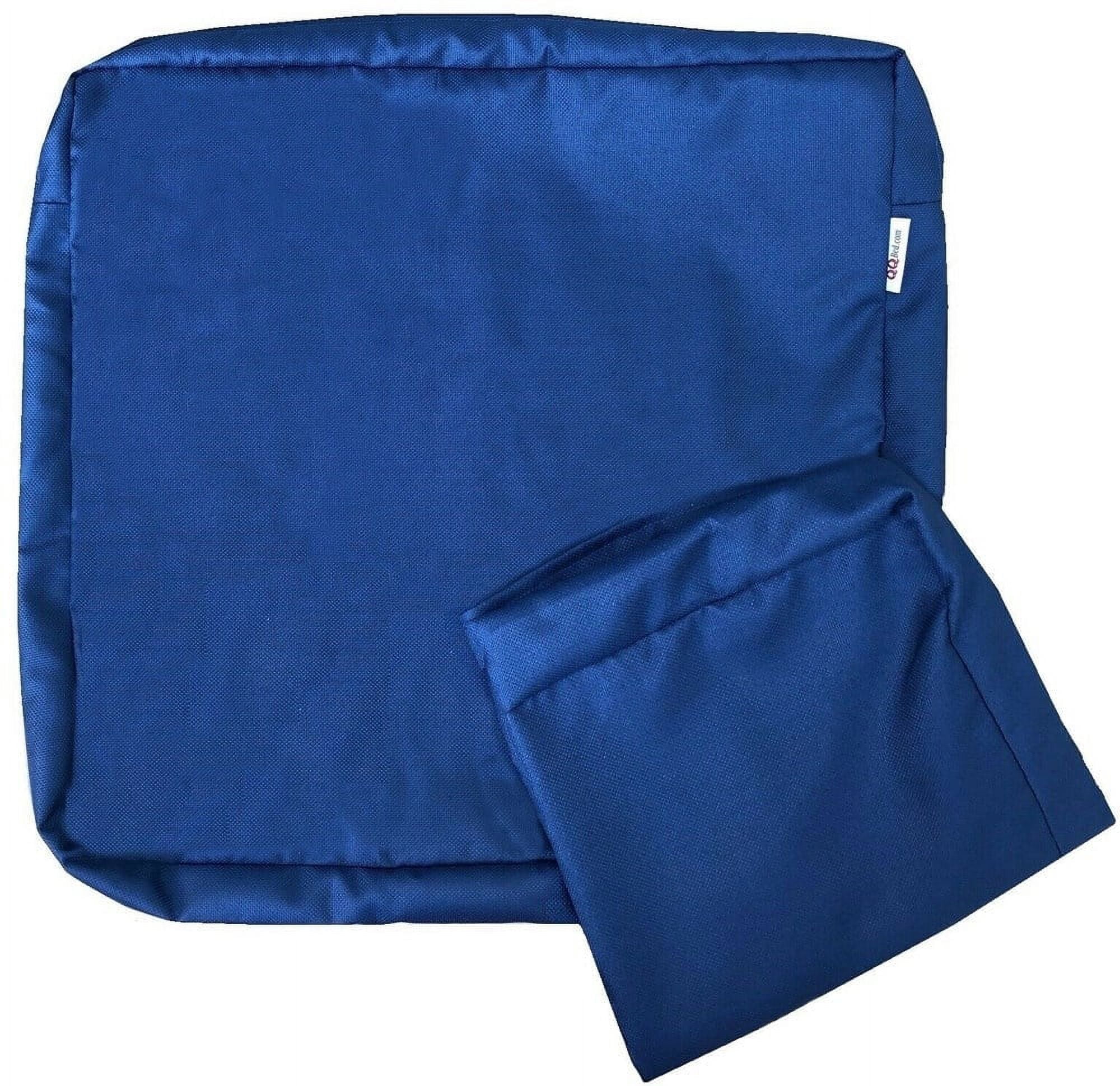 QQbed Deep Seat Cushion Covers, 4 Pack, Navy, Zippered Fabric, 24"x22"x4"