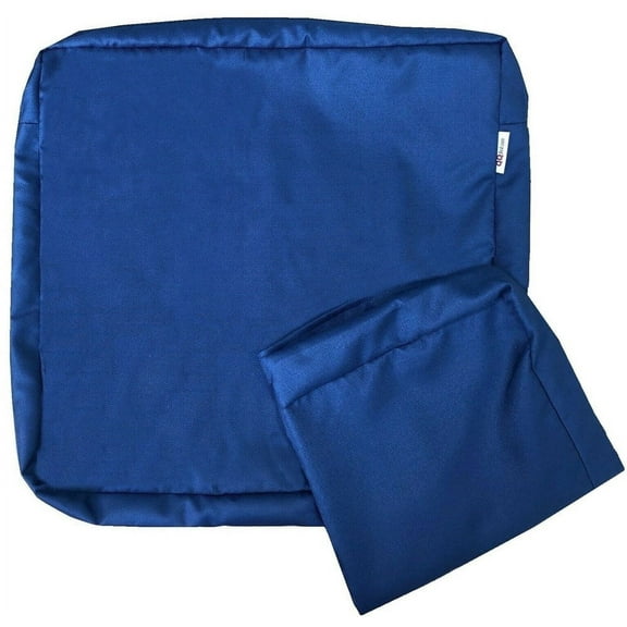 QQbed Zippered 4-Piece Fabric Deep Seat Chair Patio Cushions Cover, Navy