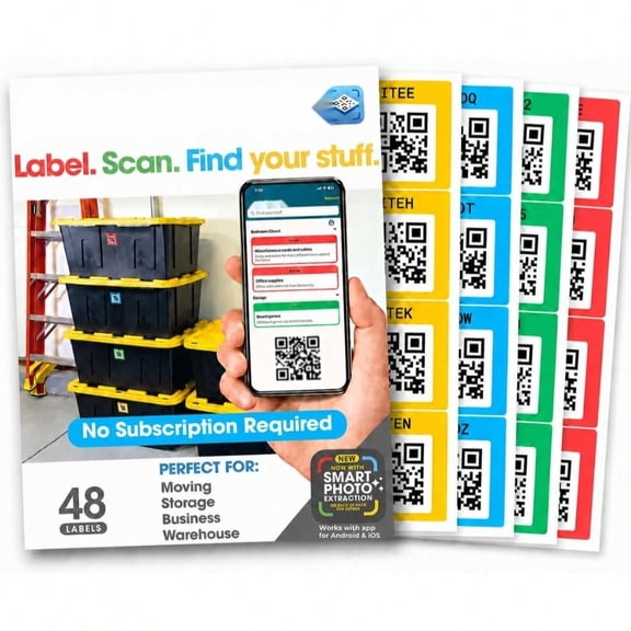 QR Code Labels for Storage, Organization, Moving & Inventory