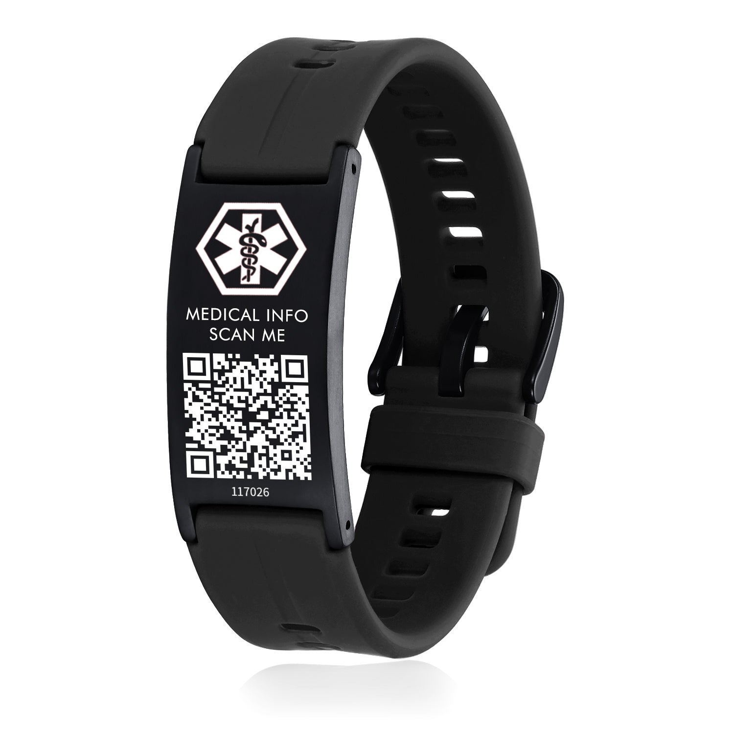 QR Code Medical ID Bracelet for Women Men, Silicone Adjustable Medical