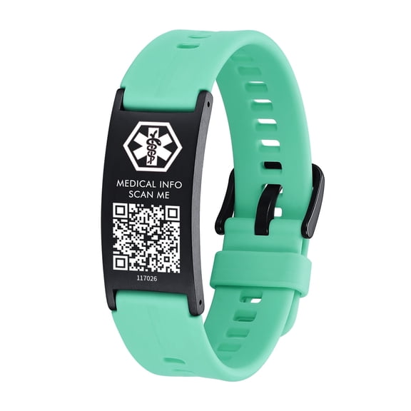 QR Code Medical ID Bracelet for Women Men, Silicone Adjustable Medical Alert Bracelets with QR Code,Dynamic Web Information