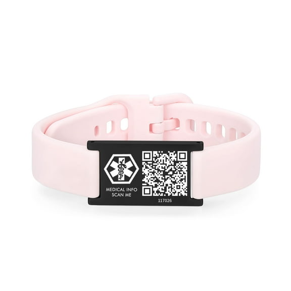 QR Code Medical ID Bracelet for Women Men, Silicone Adjustable Medical Alert Bracelets with QR Code,Dynamic Web Information