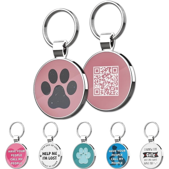 QR Code Pet ID | Personalized Dog & Cat Collar Tag Online Profile with Instant Scanned Location Alert Email