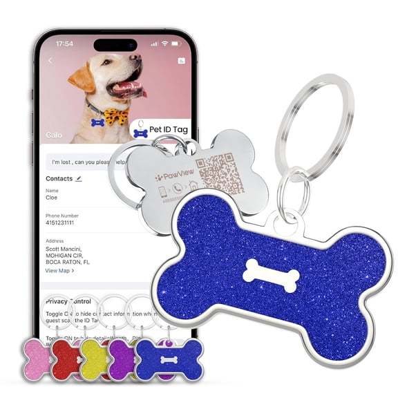 QR Code Pet ID Tag | Instant Scan-Based Alert & Location Notification | Free Essential Features, No Subscription | Scratch-Resistant Metal Edge | Updatable Profile for Dogs & Cats Collar