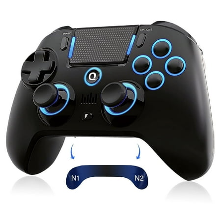 QRD Spark N5 Wireless Controller for PS4/Slim/Pro/Windows PC/Steam Deck, Pro Controller with Hall Joysticks/Hall Triggers/RGB Lighting, Turbo Speed Up, Work for PS4 PS3 IOS Android