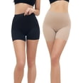 thumbnail image 1 of QRIC 2-Pack Nude Slip Shorts for Women Under Dress Seamless Anti-chafing Slips Safety Pants Belly Smooth Ice Silk Boyshort (S-XL), 1 of 7