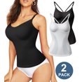 thumbnail image 1 of QRIC 2 Pack Shapewear Tops for Women Tummy Control Body Shaper Cami With Built-in Bra, 1 of 6