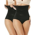 thumbnail image 1 of QRIC 2 Pack Tummy Control Shapewear Panties for Women High Waist Trainer Cincher Underwear Body Shaper, 1 of 6