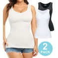thumbnail image 1 of QRIC 2-Pack Women Cami Shapewear with Built in Bra Tummy Control Tank Top Undershirts Body Shaper, 1 of 9