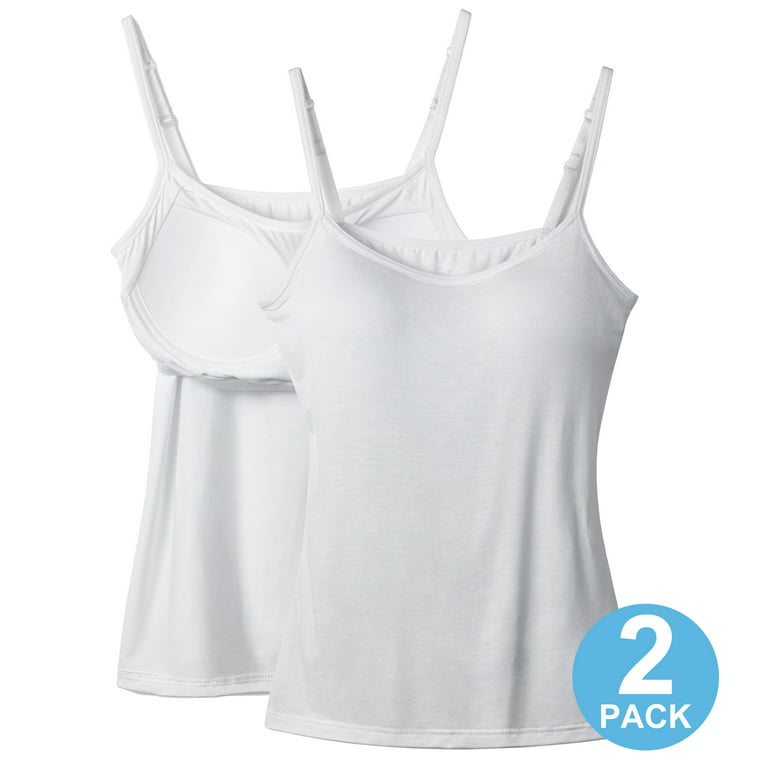 White Tank Tops Women Built in Bra Women's Solid Color Thread with Chest  Pad Without Wearing Bra One Tank Top, A1-black, Small : :  Clothing, Shoes & Accessories
