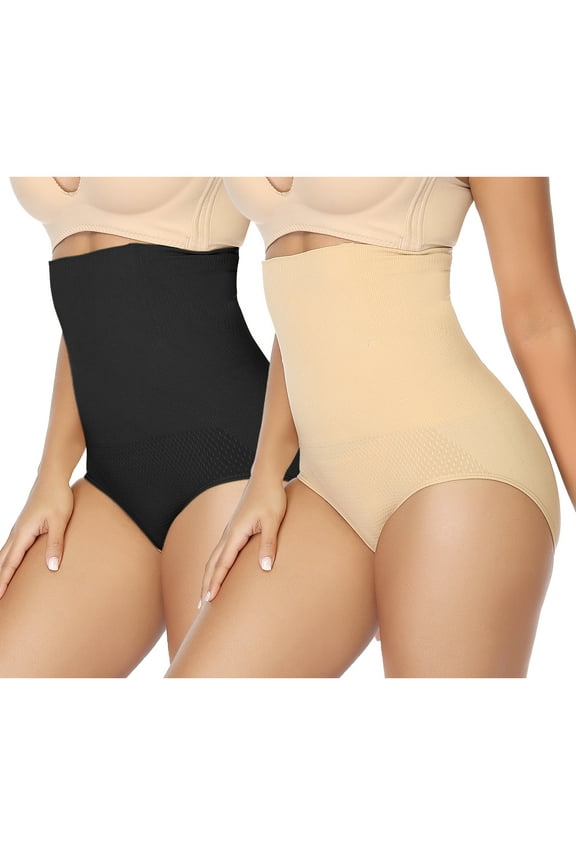 2 Pack Womens High Waist C-Section Recovery Slimming Underwear Tummy Control Panties