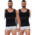 thumbnail image 1 of QRIC 2 Packs Men's Compression Shirt Body Shaper Slimming Workout Vest Tight Tummy Underwear Tank Top, 1 of 9