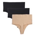 thumbnail image 1 of QRIC 3 Pack Women's Butt Lifting Sexy Thong Panties High Waist Tummy Control Shapewear Underwear Girdle S-3XL, 1 of 6