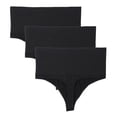 thumbnail image 1 of QRIC 3 Pack Women's Butt Lifting Sexy Thong Panties High Waist Tummy Control Shapewear Underwear Girdle S-3XL, 1 of 6